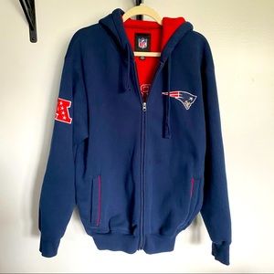 NFL New England Patriots Full Zip Fluffy Hoodie